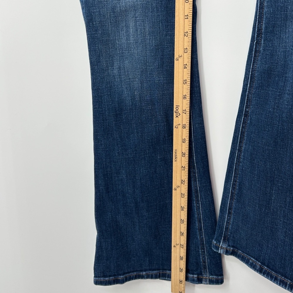 Aeropostale Womens High Rise Flare Jeans Dark Wash Blue Size 2 Regular Stretch - Picture 7 of 7